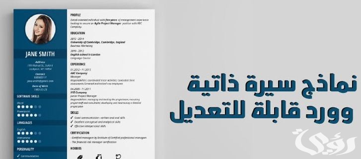 نموذج cv عربي