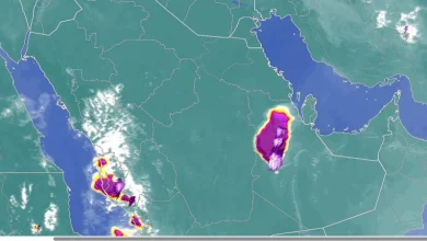 سحابة رعدية ضخمة تغطي مساحة أكبر من 4 دول عربية في سماء السعودية
