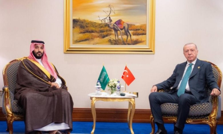 ولي العهد السعودي والرئيس التركي يتناولان تعزيز العلاقات الثنائية وتطوير التعاون بين الرياض وأنقرة