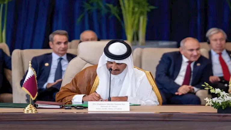 أمير قطر: نتائج قمة شرم الشيخ للسلام تعكس آمالاً جديدة في المنطقة 1 أمير قطر: نتائج قمة شرم الشيخ للسلام تعكس آمالاً جديدة في المنطقة