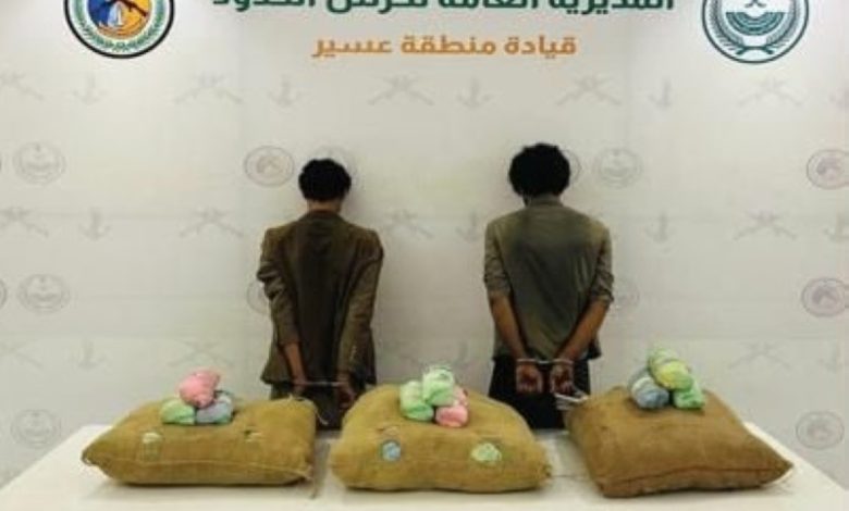 <p><strong>عسير: القبض على مهربين بحوزتهما 66 كلغم من القات في عملية نوعية لأمن الحدود</strong></p> 1 عسير: القبض على مهربين بحوزتهما 66 كلغم من القات في عملية نوعية لأمن الحدود