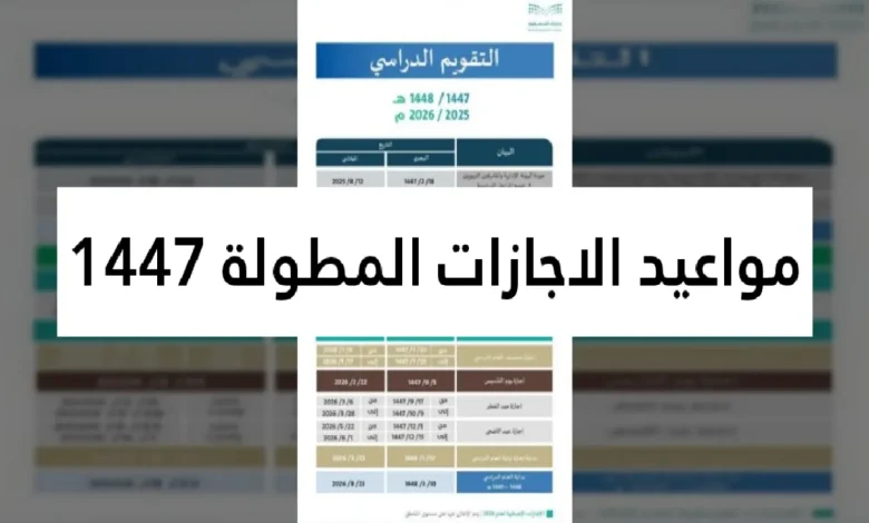 "احصل على أنفاسك! تعرف على مواعيد الإجازات الدراسية المتبقية في العام 1447 قبل انتهاء الفصل الدراسي"